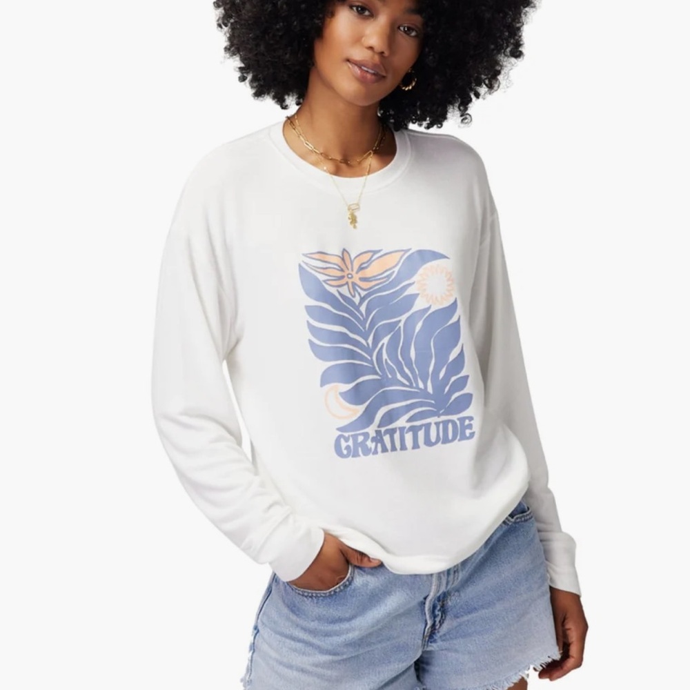 Spiritual Gangster Gratitude Relaxed Savasana Sweater Size Medium